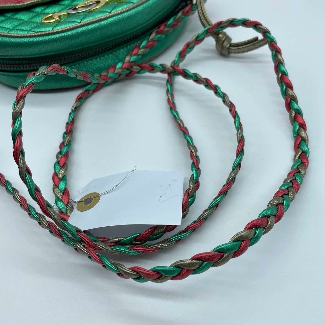 Gucci Preloved Leather Shoulder Bag h204-27 Red/Green