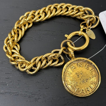 Chanel Chain Logo Gold Bracelet 22cm