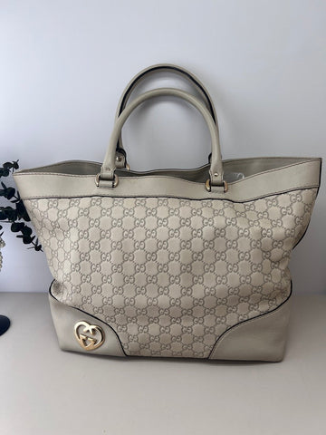 Gucci GG Beige Canvas Tote Bag