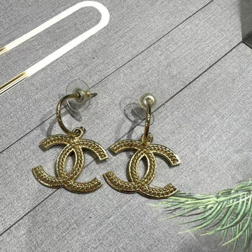 Preloved Chanel Gold Logo Earrings