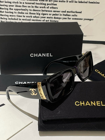 Preloved Chanel 24B Sunglasses Black Sunglasses #13166