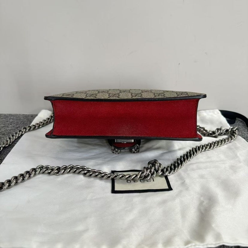 Preloved Gucci Dionysus GG Supreme Canvas Beige and Ebony Shoulder Bag