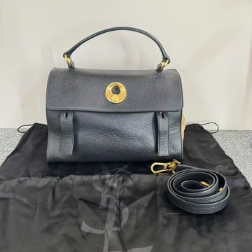 Preloved YSL Saint Laurent Medium Black Leather Satchel Bag