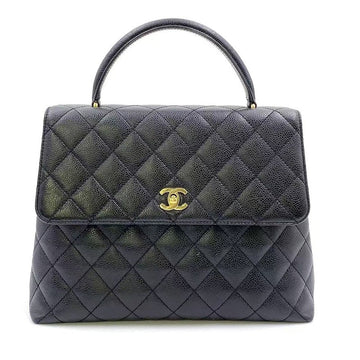 Preloved Chanel Caviar Leather Kelly Handbag Black LB109058