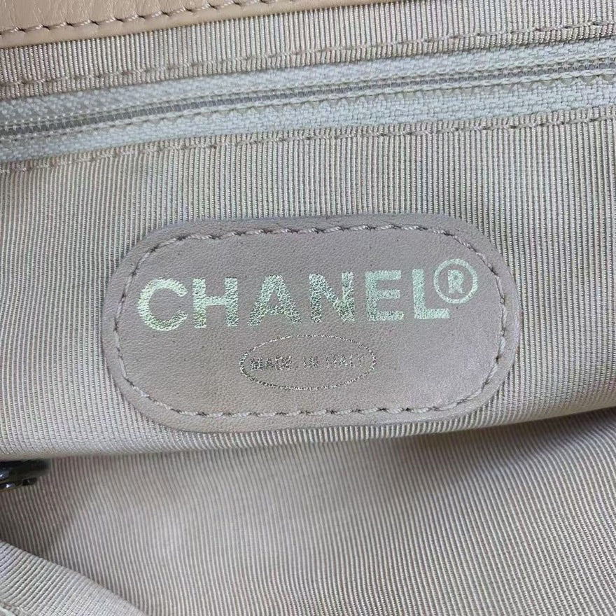 Vintage Chanel Lambskin Tote Bag Beige LB109041