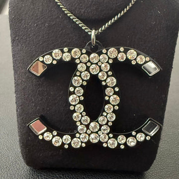 Preloved Chanel Coco Rhinestone Necklace Black 09C 40558