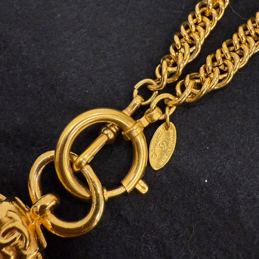 Chanel Vintage Loupe Long Necklace FM0261 Gold Pendant