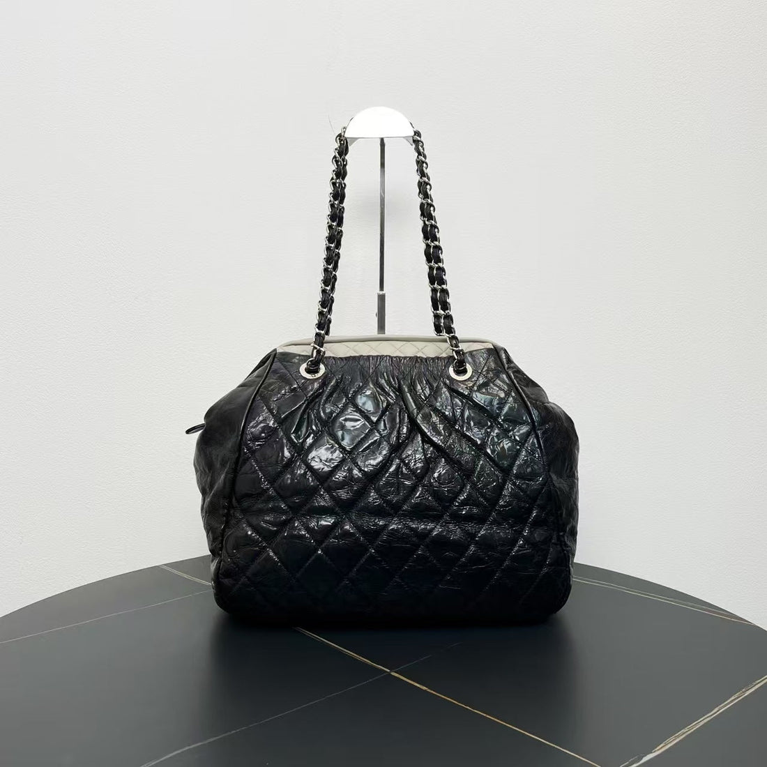 Chanel Quilted Black Lambskin Tote Bag 2009-2010