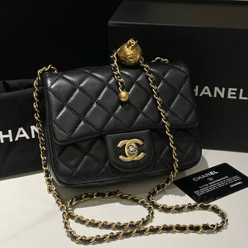 Preloved Chanel Classic Flap Mini Black Shoulder Bag with Adjustable Chain (2020) #J2038