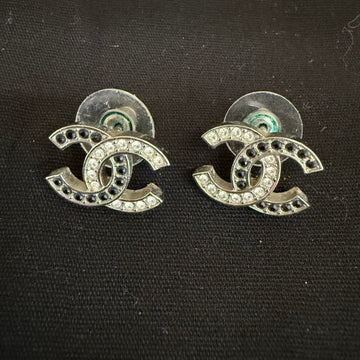 Preloved Chanel Coco Rhinestone Post Earrings B22A Silver Earrings