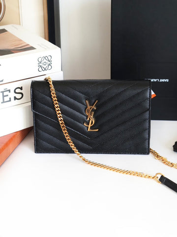 Saint Laurent Kate Chain Bag in Black Leather - Preloved YSL Shoulder Bag #9C