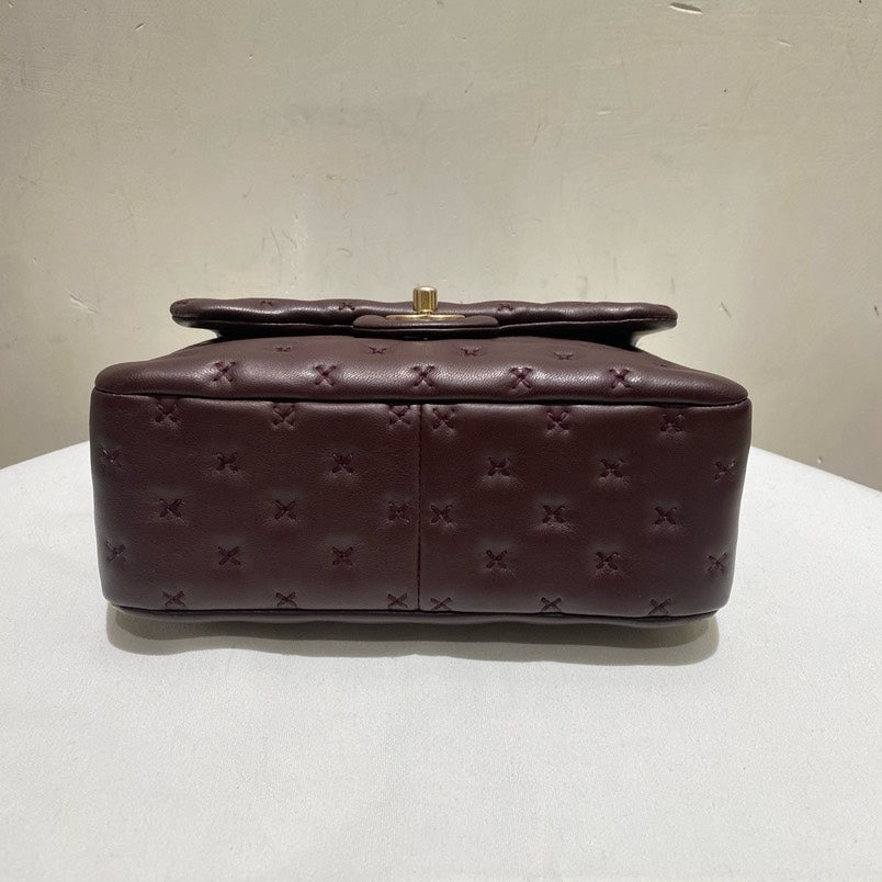 Chanel Top Handle Bag in Wine Color Leather - PM Size