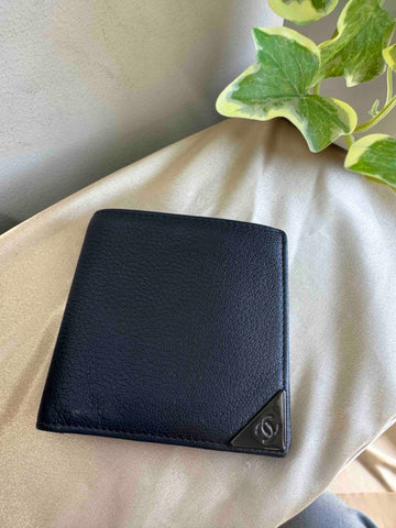 Chanel Unisex Wallet Black Leather - Vintage Designer Handbag