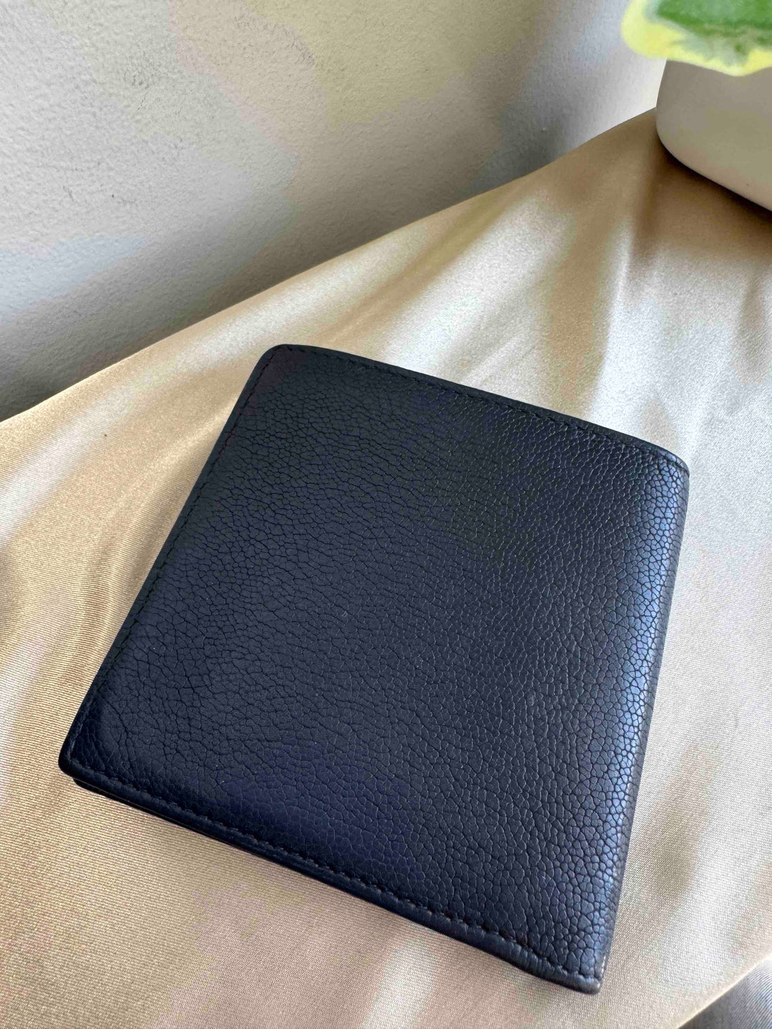 Chanel Unisex Wallet Black Leather - Vintage Designer Handbag