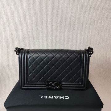 Chanel Preloved Leboy Bag 5010102 Black Leather Shoulder Bag