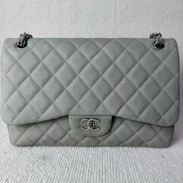 Chanel Classic Flap CF Bag Grey Shoulder Bag - Preloved Designer Handbag