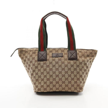 GUCCI GG Canvas Sherry Line Shoulder Bag Tote Beige Multicolor