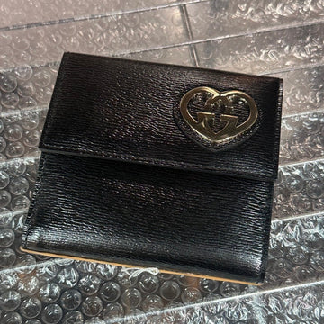 Gucci  GG Heart Black Leather Wallet