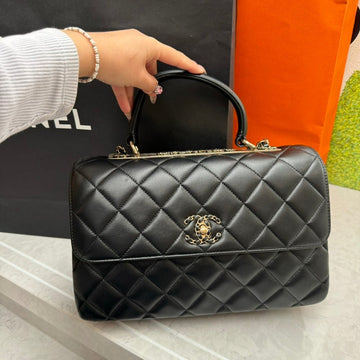 Pre-LOVED BIG DISCOUNT ?? Chanel Classic Black Quilted Leather Satchel Bag