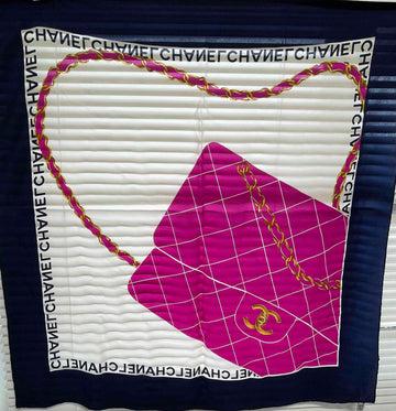 Chanel CF Bag Scarf JY358 R Pink Scarf