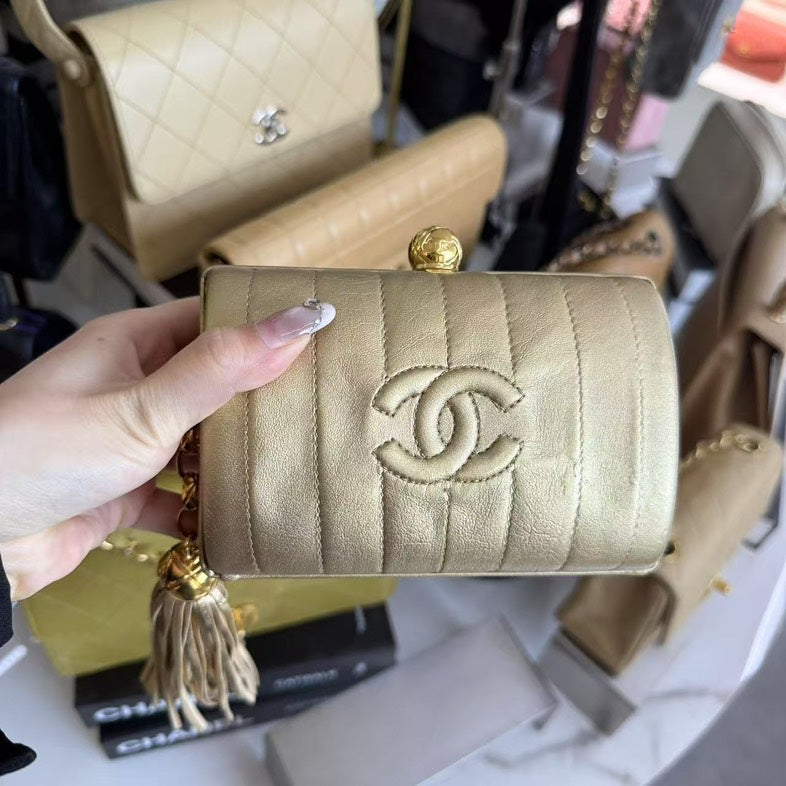 Chanel Gold Mini Clutch - Preloved Designer Handbag