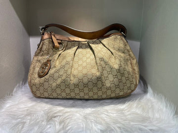 GUCCI GG Canvas Beige Shoulder Bag