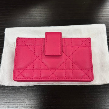 Dior Card Case in Pink Leather