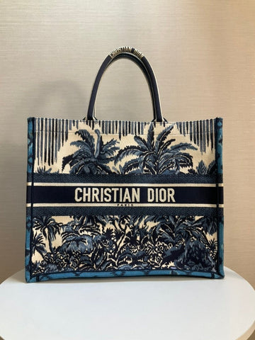 Christian Dior Book Tote Bag Navy Blue Tote