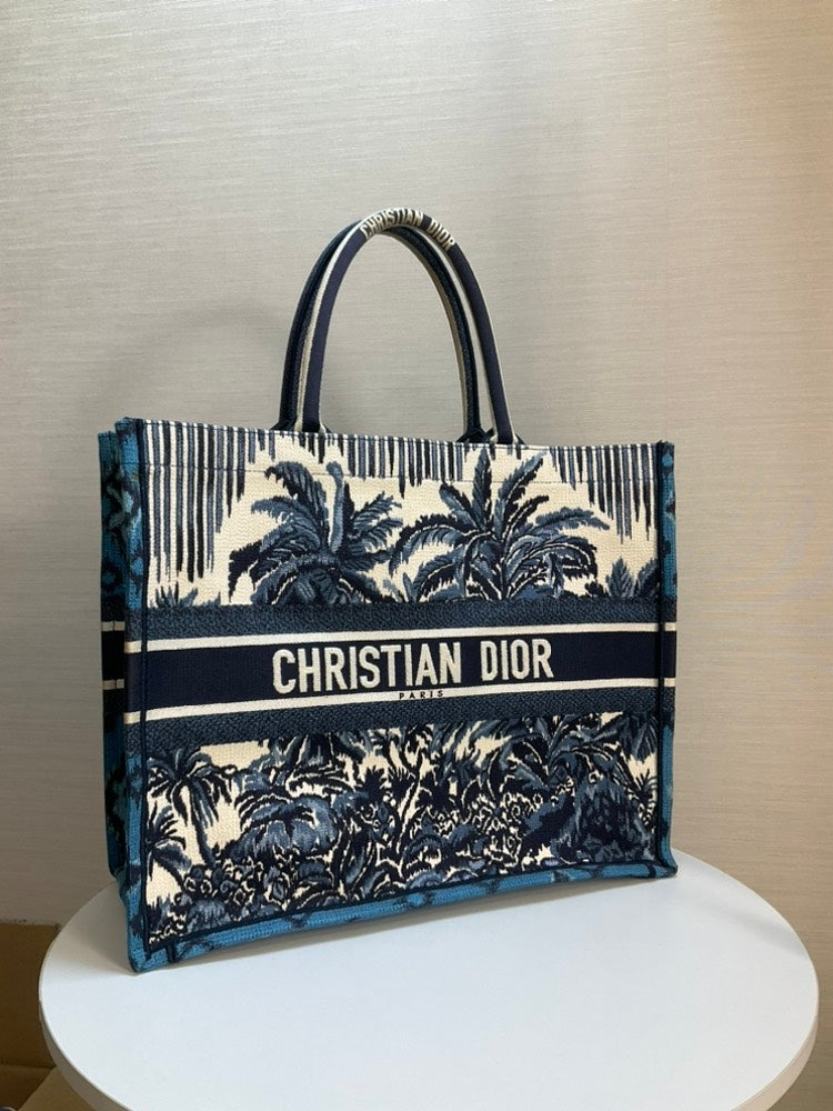 Christian Dior Book Tote Bag Navy Blue Tote