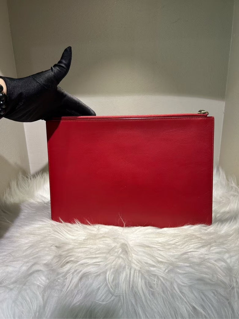 Gucci GG Diamond Red Clutch Bag -  Designer Handbag Sale