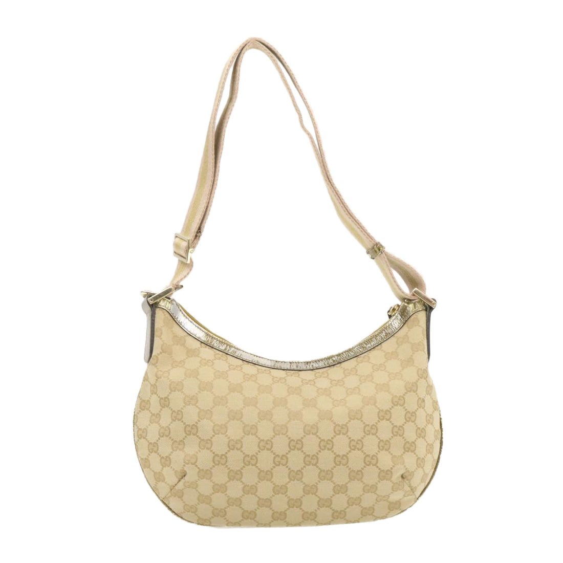 GUCCI Sherry Line GG Canvas Shoulder Bag Beige Pink Gold 181092 rd1354