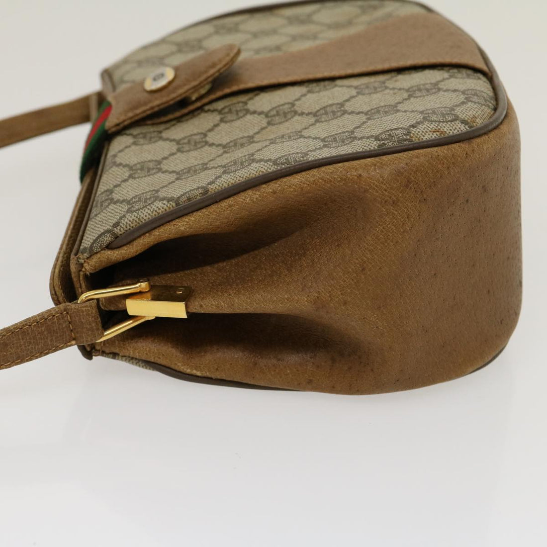 GUCCI Web Sherry Line GG Canvas Shoulder Bag Beige Red Green 116 rd2110