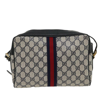 GUCCI GG Canvas Sherry Line Shoulder Bag PVC Leather Navy Red gray rd2444