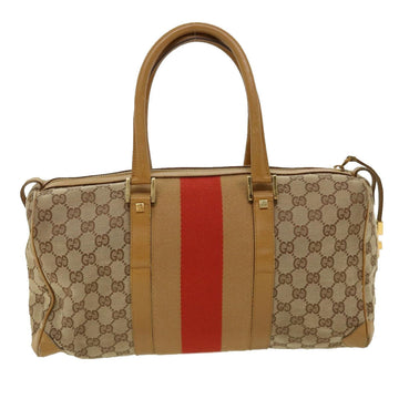 GUCCI GG Canvas Sherry Line Hand Bag Beige Red Brown 0000846002113 rd2865