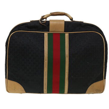 GUCCI Web Sherry Line GG Canvas Boston Bag Black Green Red rd4534