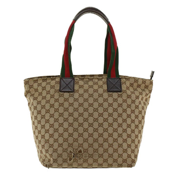 GUCCI GG Canvas Web Sherry Line Tote Bag Beige Red Green 131231 rd5000