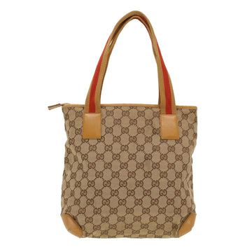 GUCCI GG Canvas Sherry Line Tote Bag Beige Red 019 0402 1705 rd5046