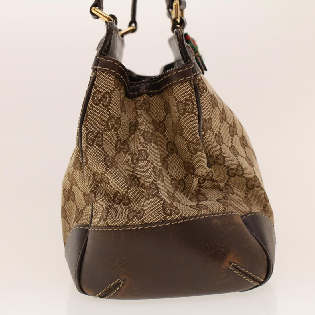 GUCCI GG Canvas Web Sherry Line Tote Bag Beige Green Red 257063 rd5144