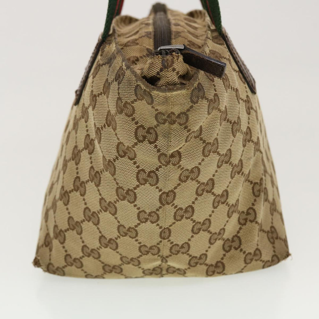 GUCCI GG Canvas Web Sherry Line Tote Bag Beige Red Green 131228 rd5205