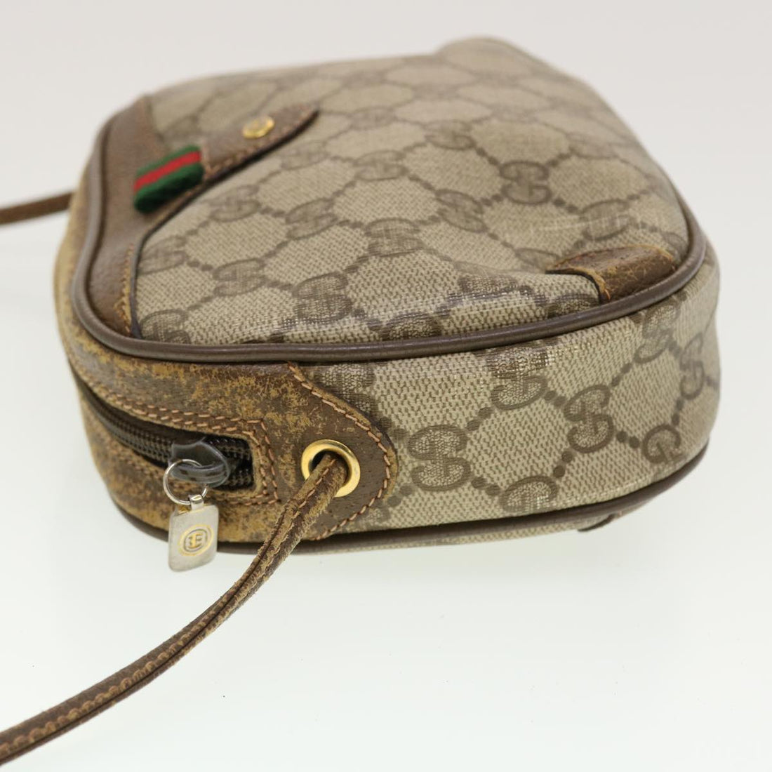 GUCCI GG Canvas Web Sherry Line Shoulder Bag Beige Red 89.02.066 rd5229