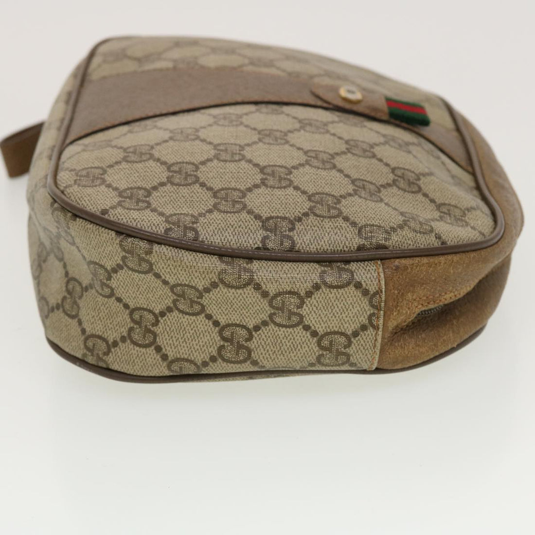 GUCCI GG Canvas Web Sherry Line Clutch Bag Beige Red Green 89.01.034 rd5247