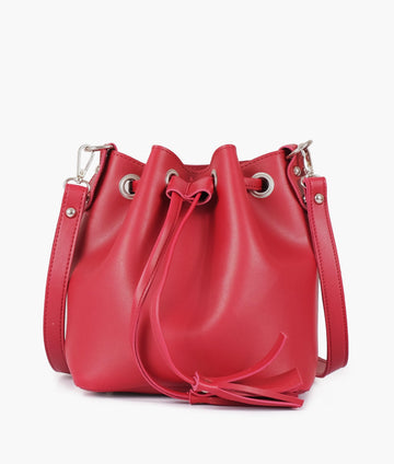 Maroon bucket bag