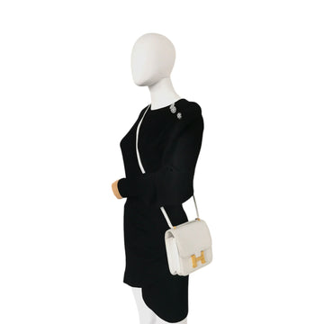 Hermès Constance 18 White Epsom Leather