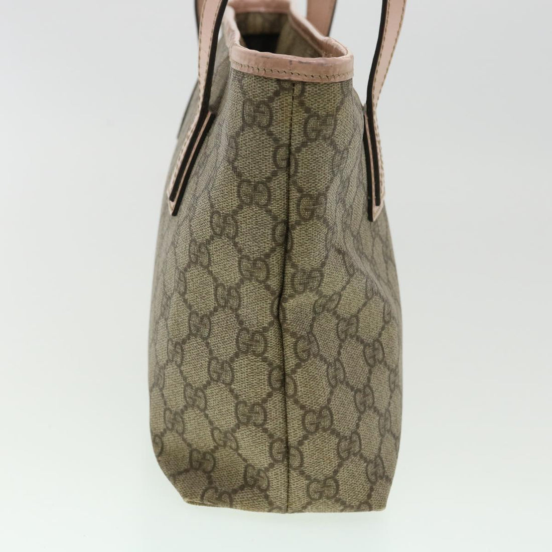 GUCCI GG Canvas Tote Bag PVC Leather Beige ro554