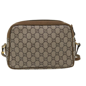 GUCCI GG Plus Canvas Shoulder Bag PVC Leather Beige ro789