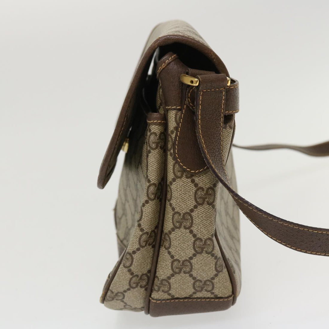 GUCCI GG Canvas Shoulder Bag PVC Leather Beige ro842