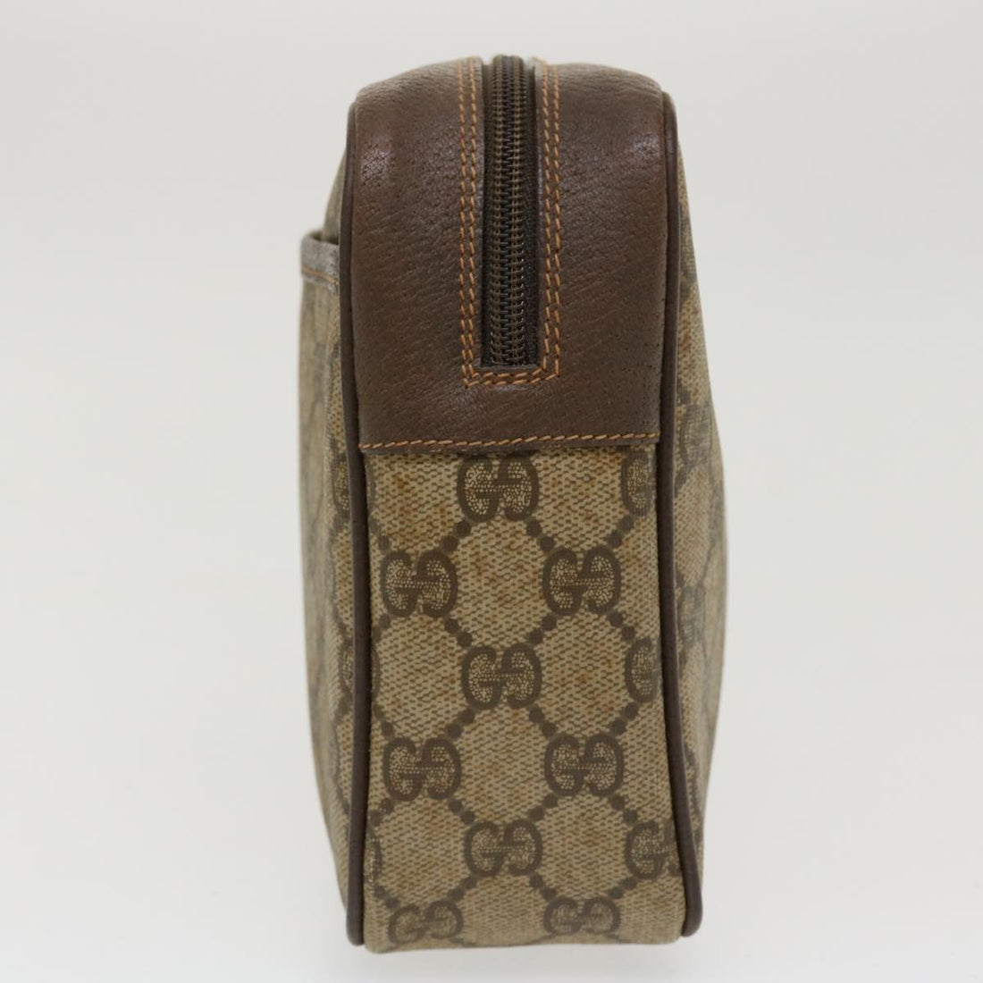 GUCCI GG Canvas Clutch Bag PVC Leather Beige 156.01.044 ro882