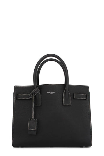 Classic Baby Sac De Jour Black with White Stitching