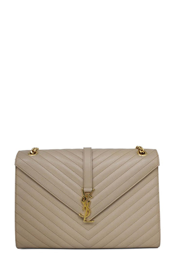 Large Matelasse Monogram Envelope Bag Beige