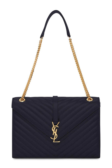 Large Matelasse Monogram Envelope Bag Navy